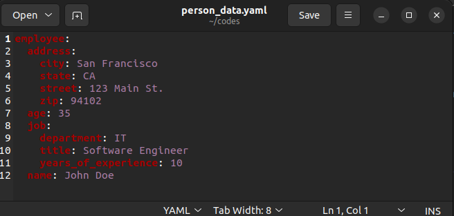 Output YAML File