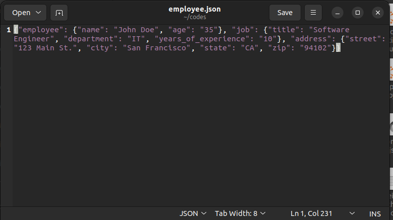 Input JSON File