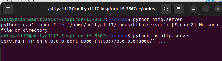 Python SimpleHTTPServer Running